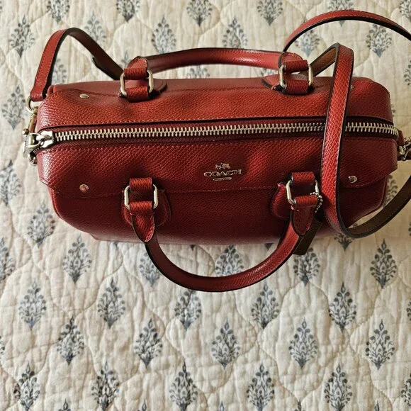 Coach x Peanuts Snoopy Mini Bennett Satchel Red F37272 NWOT Leather Bag - Picture 15 of 16